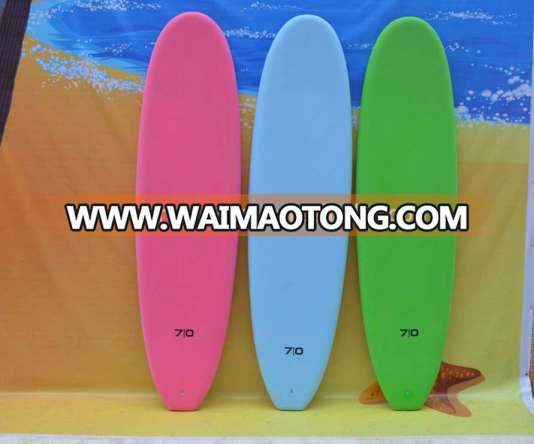 Customized Design IXPE and EVA soft top surfboard Slick HDPE Bottom Soft Surfboards